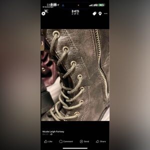 Silver Combat Boots wore once